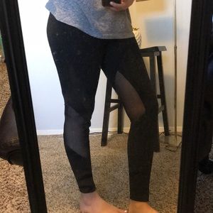 High Waisted Black Mesh Inlay Leggings